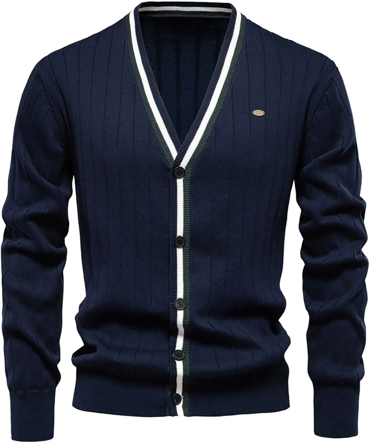 Mens Cardigan Sweater V Neck Knit Sweater Button Down Open Front Cardigan Lightweight Knit Cardigan Casual Jacket