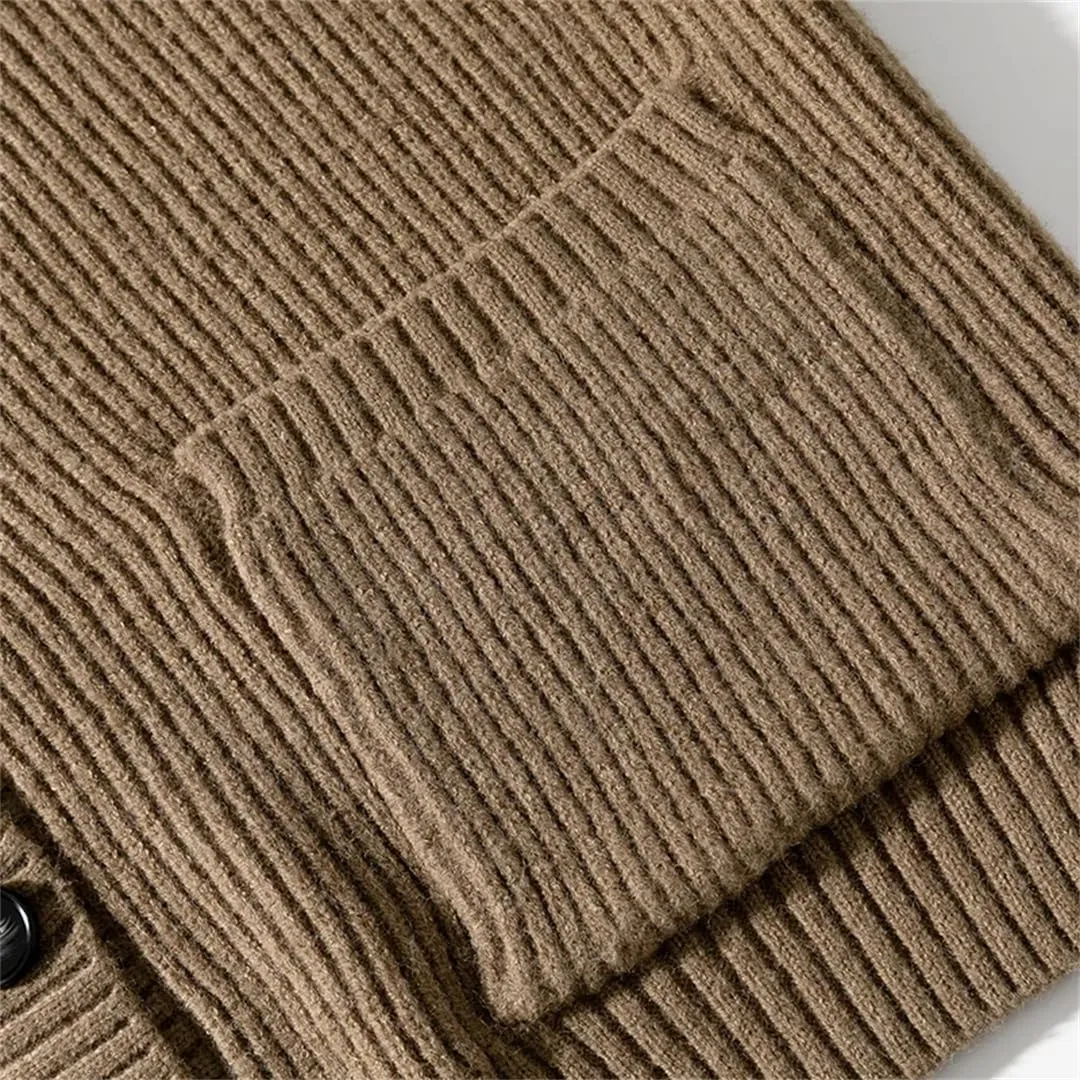 Men's Cardigan Sweater V-Neck Sweater Loose Soft Knit
