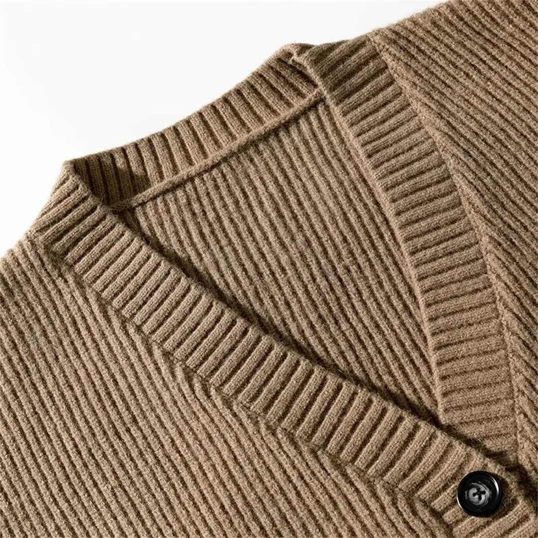 Men's Cardigan Sweater V-Neck Sweater Loose Soft Knit