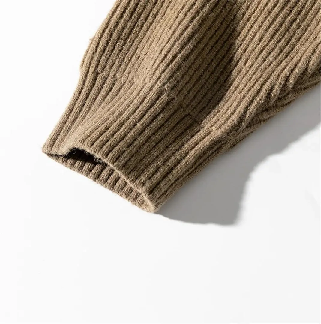 Men's Cardigan Sweater V-Neck Sweater Loose Soft Knit