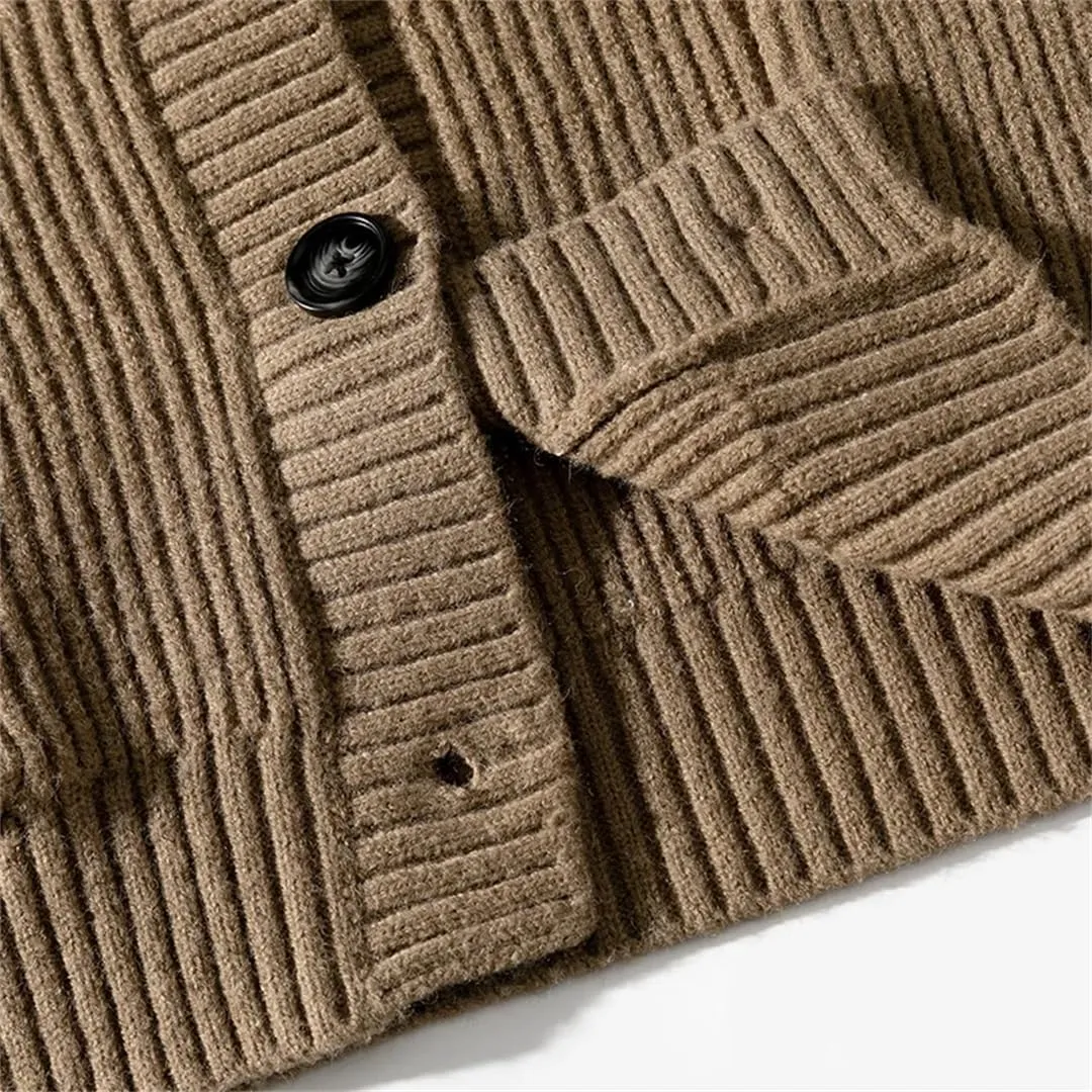 Men's Cardigan Sweater V-Neck Sweater Loose Soft Knit