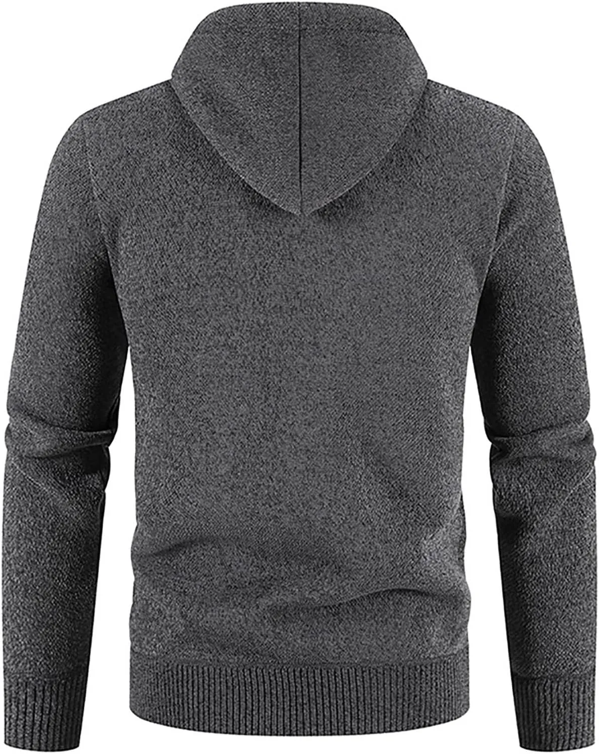 Mens Cardigan Sweater,Men's Hoodie Jacket Premium Hooded Coats Full Zip Fleece Sherpa Lined Warm Winter Loose Overcoat