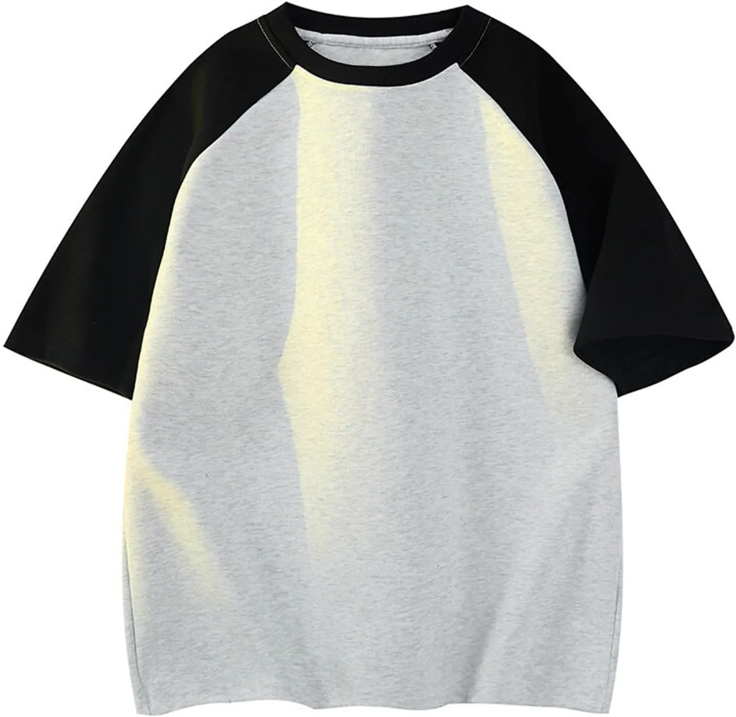 Men's Casual Color Block Tshirt Short Sleeve Loose Fit Breathable Top Quick Dry Raglan Sleeve Gym Running Casual Sport Wear
