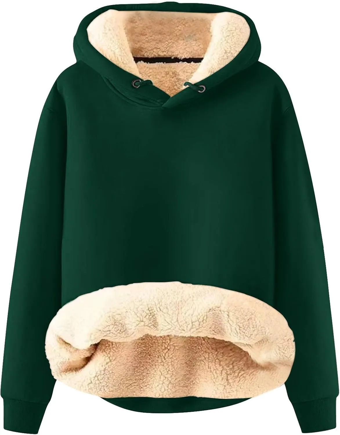 Men's Casual Fleece Sherpa Lined Hoodie Winter Warm Pullover Hooded Sweatshirt