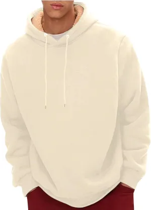 Men's Casual Fleece Sherpa Lined Hoodie Winter Warm Pullover Hooded Sweatshirt