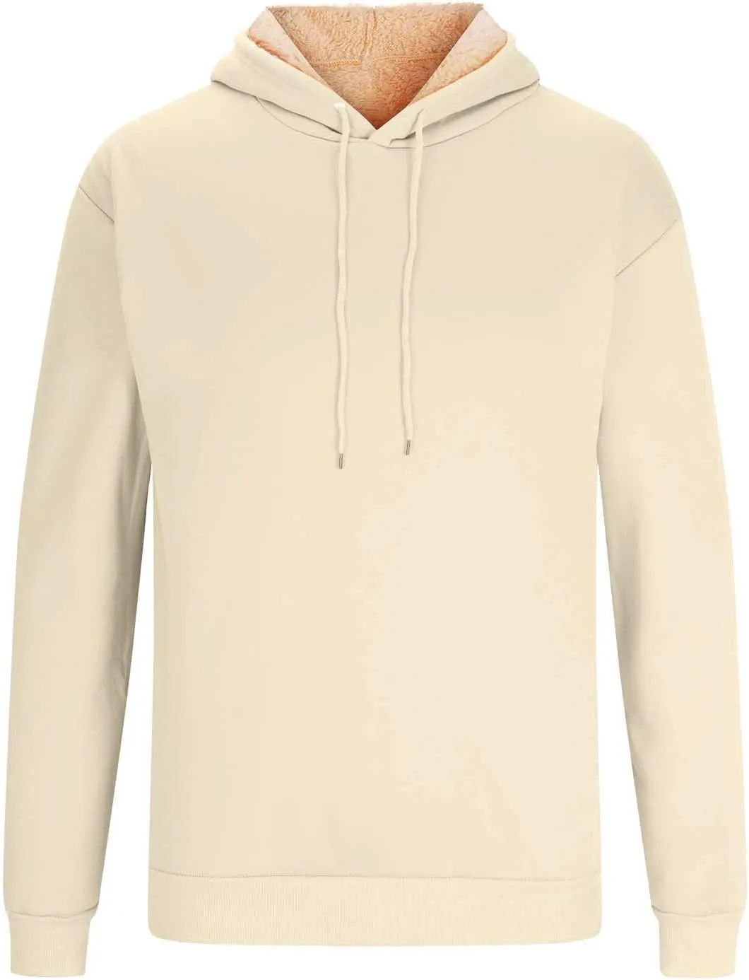 Men's Casual Fleece Sherpa Lined Hoodie Winter Warm Pullover Hooded Sweatshirt
