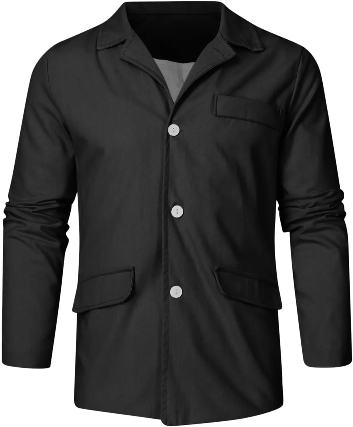 Men's Casual Suit Blazer Jackets Lightweight Linen Notched Collar Tailored Cardigan Tops Single-Breasted Sports Coats