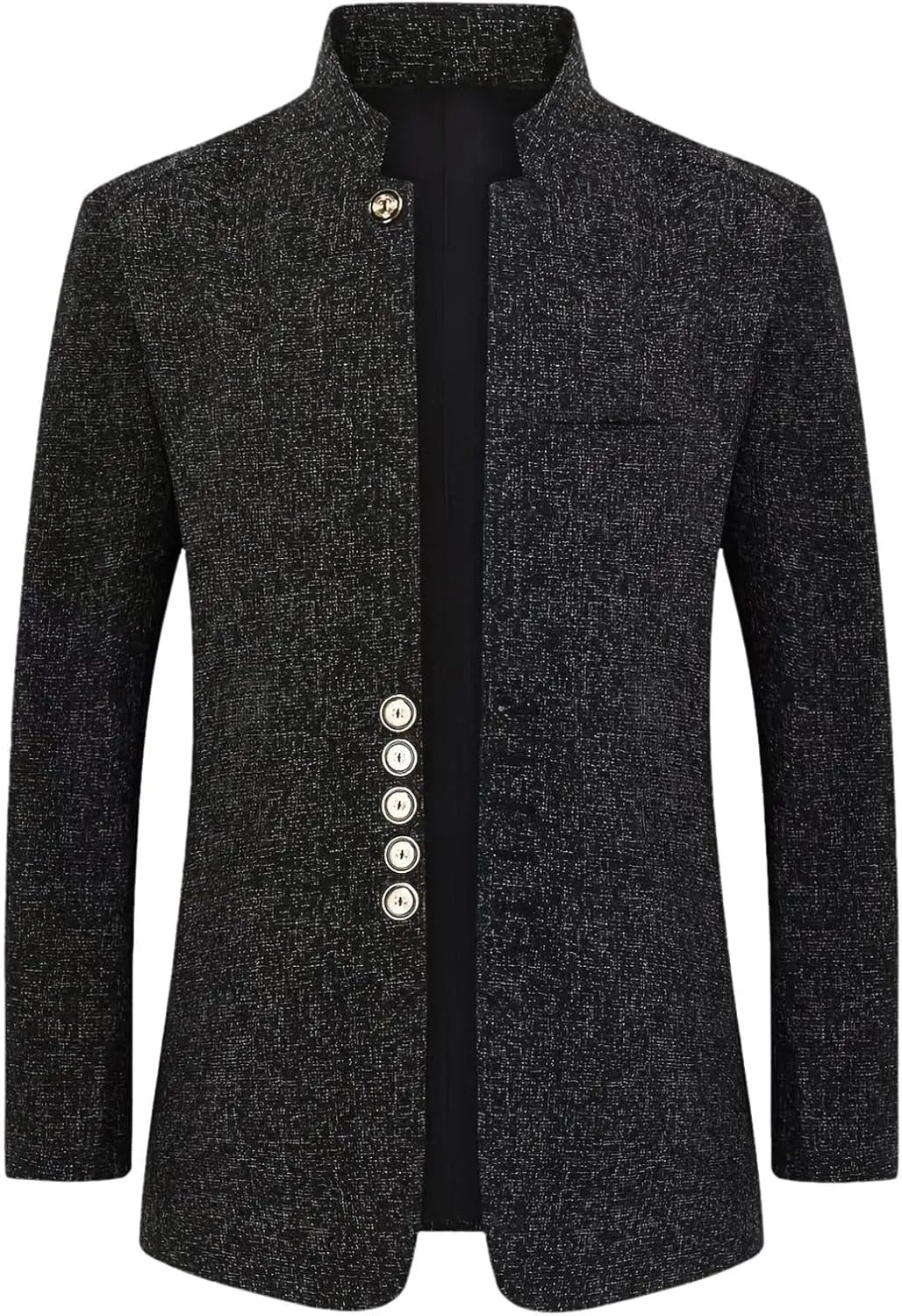 Men's Casual Suit Solid Single Breasted Classic Fit Blazer Lightweight High Neck Casual Suit Jacket for Party Evening