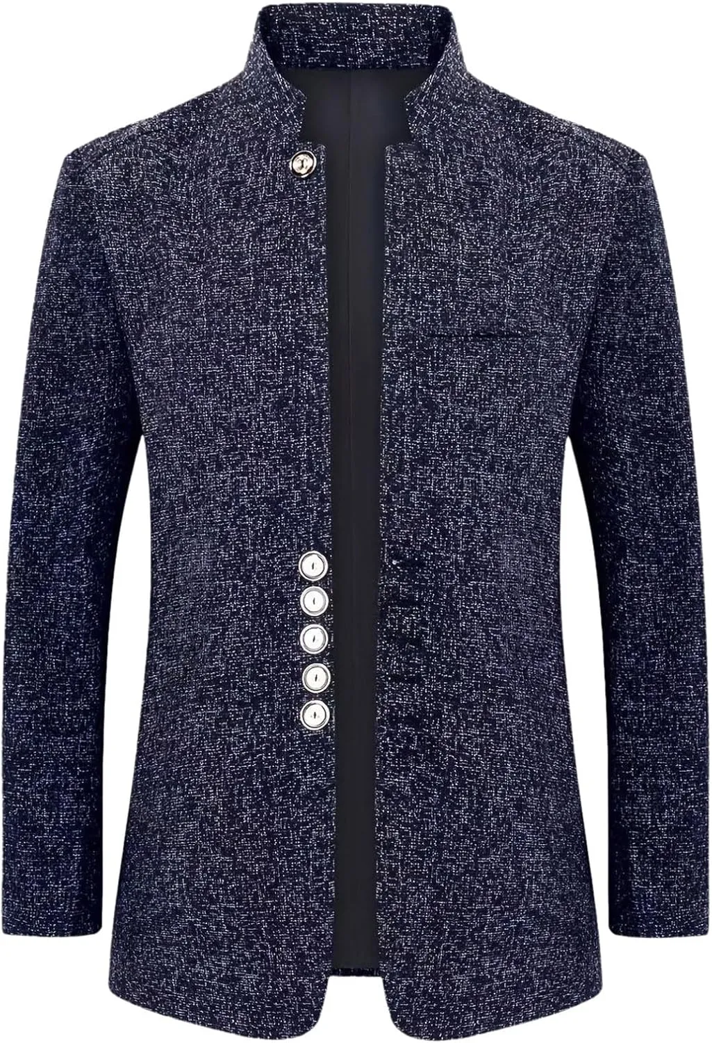 Men's Casual Suit Solid Single Breasted Classic Fit Blazer Lightweight High Neck Casual Suit Jacket for Party Evening