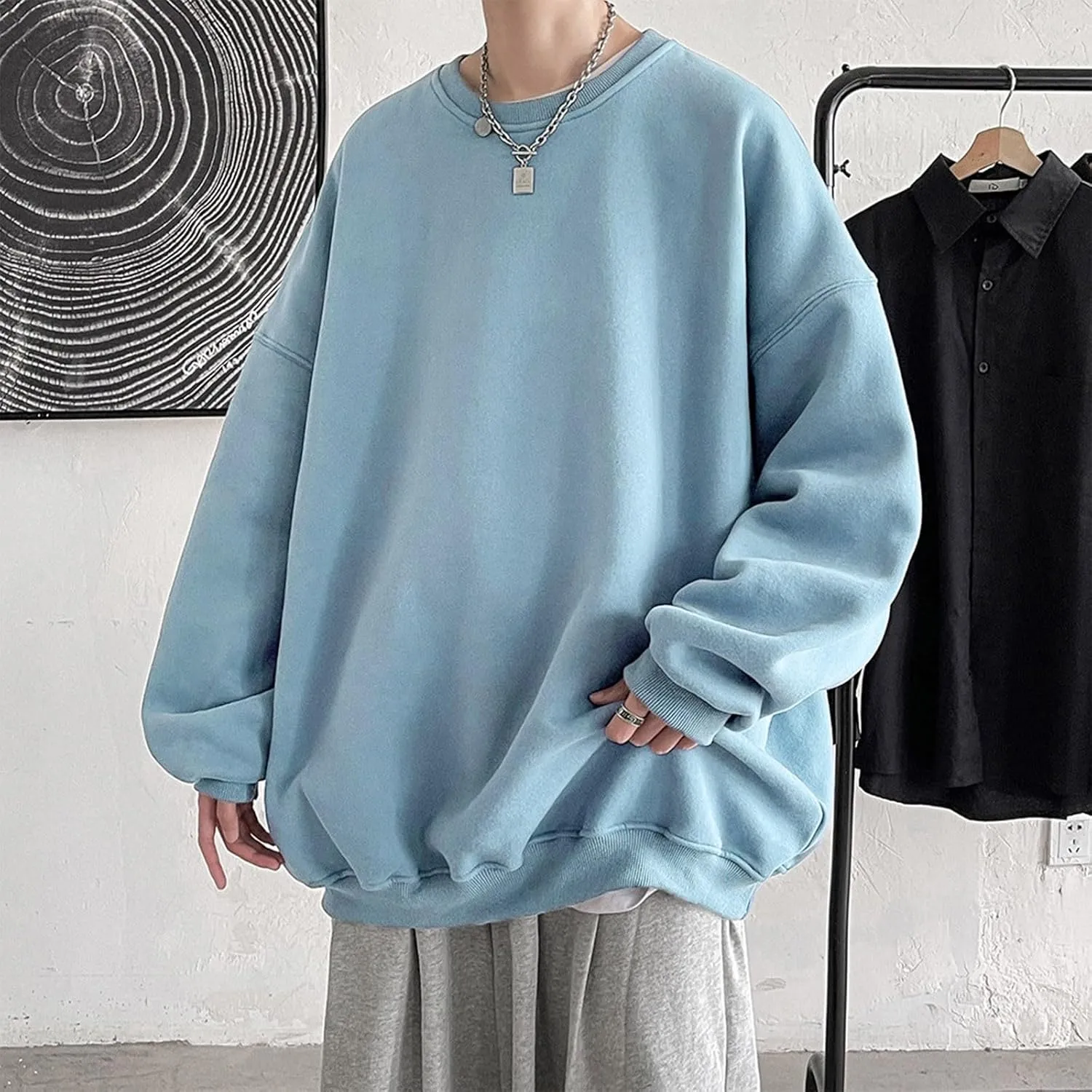 Men's Color Block Pullover Fleece Hoodie Men And Women Blouse Shirt Autumn And Winter Men's Fleece Pullover Hoodie