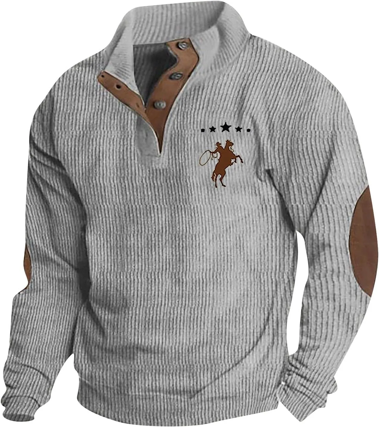 Men's Corduroy Sweatshirt Long Sleeve, Oversized Crewneck, Lightweight Classic Fit Perfect For Casual Wear