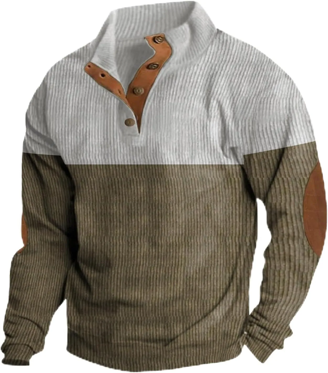 Men's Corduroy Sweatshirt Long Sleeve, Oversized Crewneck, Lightweight Classic Fit Perfect For Casual Wear