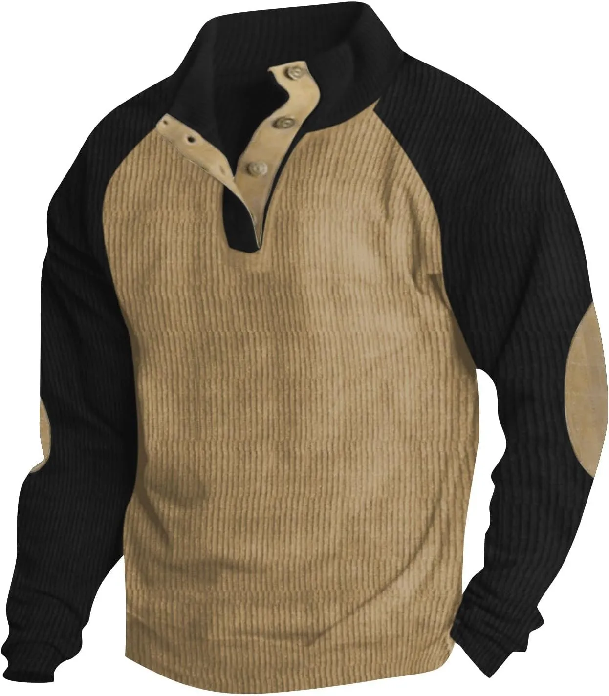 Men's Corduroy Sweatshirt Long Sleeve, Oversized Crewneck, Lightweight Classic Fit Perfect For Casual Wear