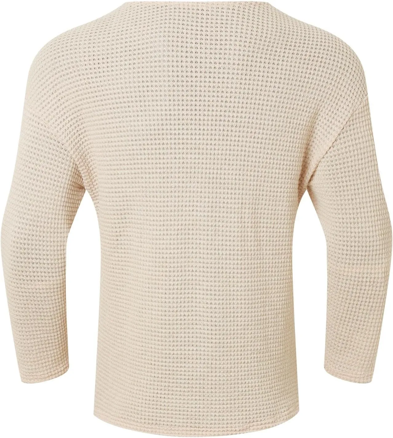 Men's Cotton V Neck Knitted Sweater Jumper Hollow Out Solid Color Long Sleeve Pullover Tops 2025