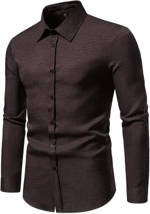 Men's Dress Shirts 2024 Long Sleeve Business Casual Regular Fit Button Down Shirts Lightweight Office Work Shirts