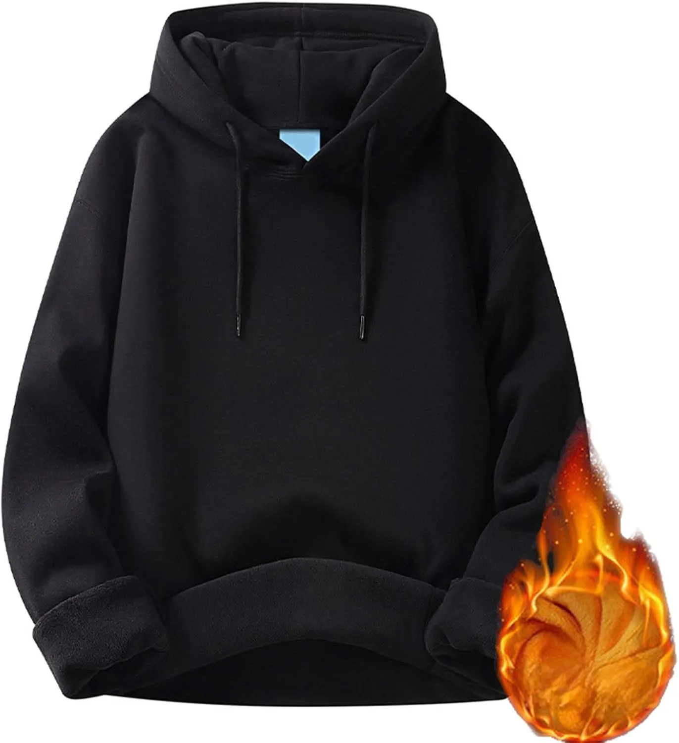 Men's Fleece Pullover Hoodie Warm Winter Hooded Sweatshirt Men Casaul Plain Shirt Long Sleeve with Kangaroo Pocket