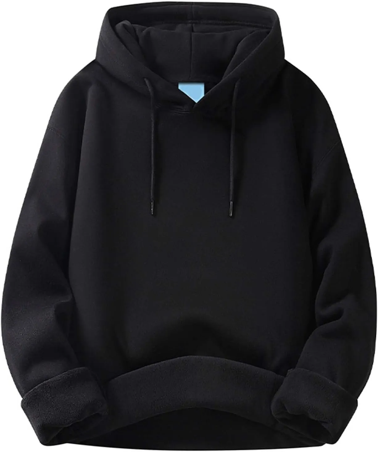Men's Fleece Pullover Hoodie Warm Winter Hooded Sweatshirt Men Casaul Plain Shirt Long Sleeve with Kangaroo Pocket