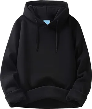Men's Fleece Pullover Hoodie Warm Winter Hooded Sweatshirt Men Casaul Plain Shirt Long Sleeve with Kangaroo Pocket