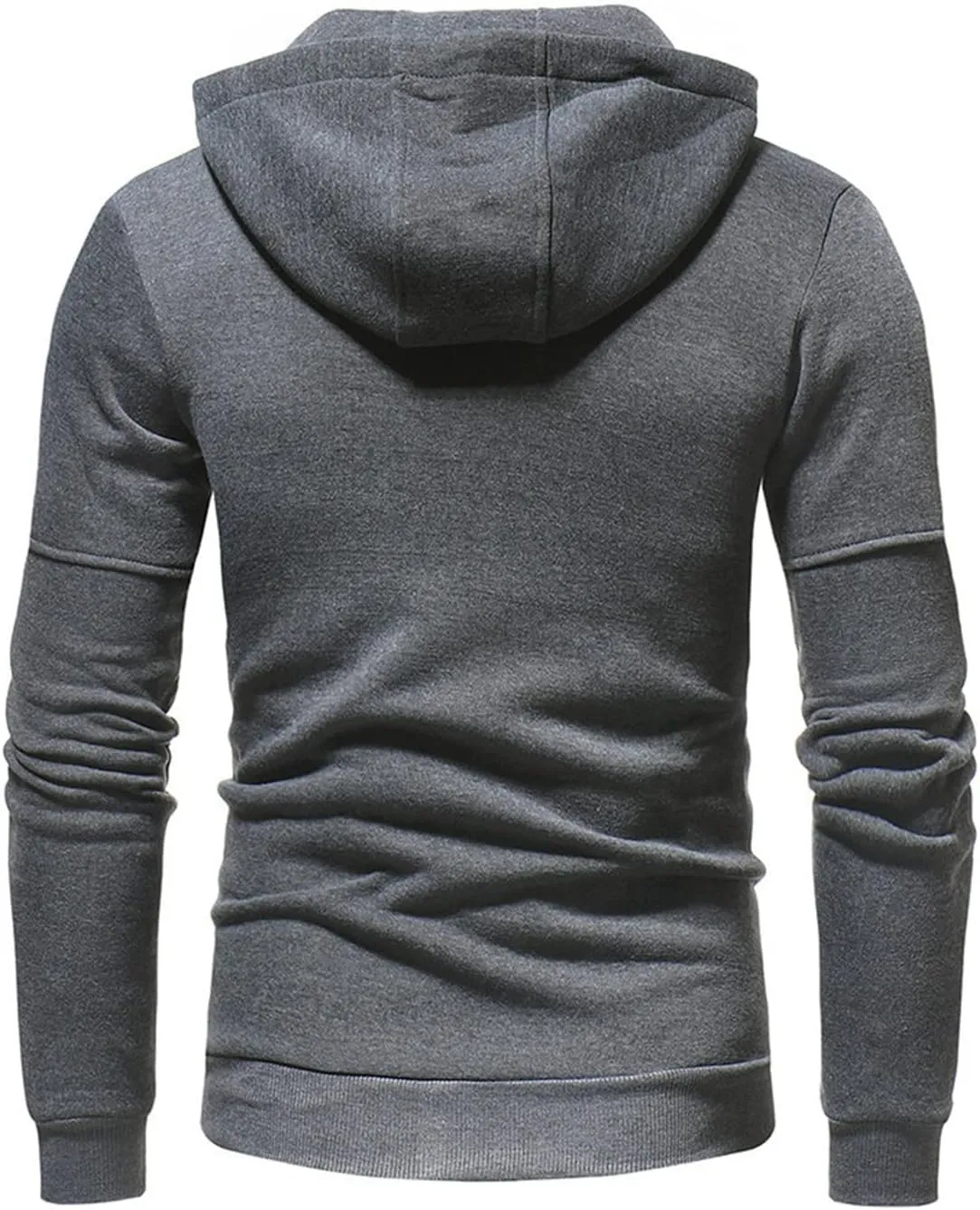 Men's Full Zipper Sports Training Hoodies Casual Long-Sleeved Hooded Sweater with Pockets Jogging Track and Filed Gym