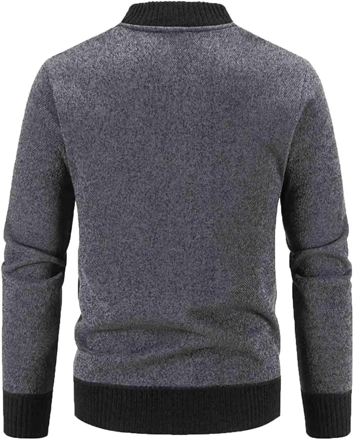 Mens Hoodies Knit Sweater, Full Zip Fleece Lined Cardigan Sweaters Casual Regular Fit Knit Hooded Men Sweater Jackets