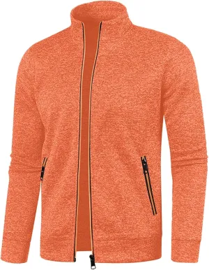 Mens Hoodies Knit Sweater, Full Zip Fleece Lined Cardigan Sweaters Casual Regular Fit Knit Sweater Men Sweater Jacket