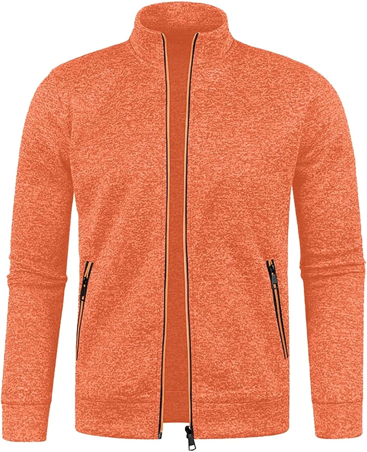 Mens Hoodies Knit Sweater, Full Zip Fleece Lined Cardigan Sweaters Casual Regular Fit Knit Sweater Men Sweater Jacket