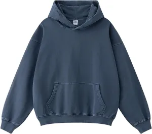 Mens Hoodies Pullover Oversized Fleece Hoodie Wash Plush Sweatshirt Vintage Heavyweight Fall Streetwear Unisex