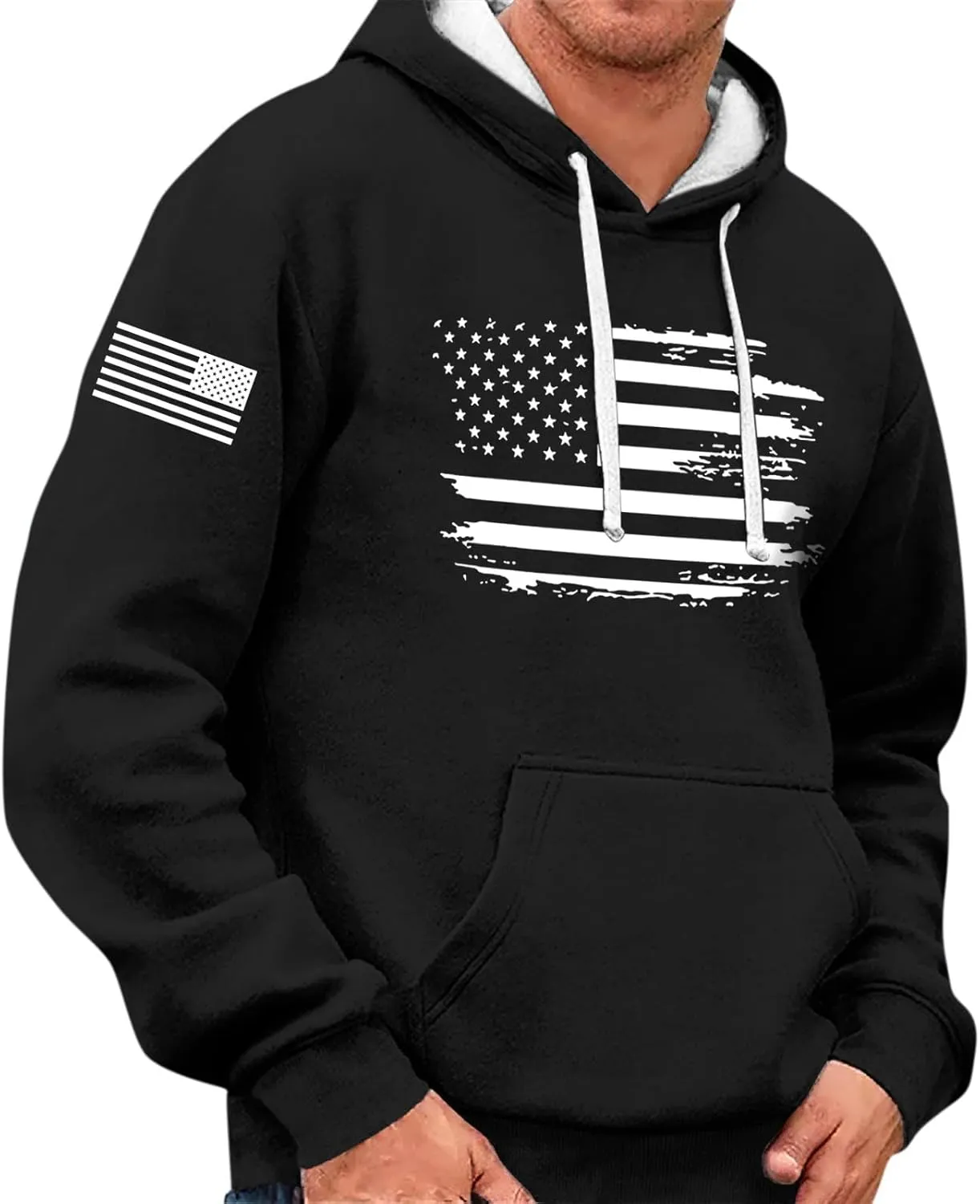 Mens Hoodies Sweatshirt For Fashion Padded Pockets Long Sleeve Graphic Casual Prints Drawstring Hoodies