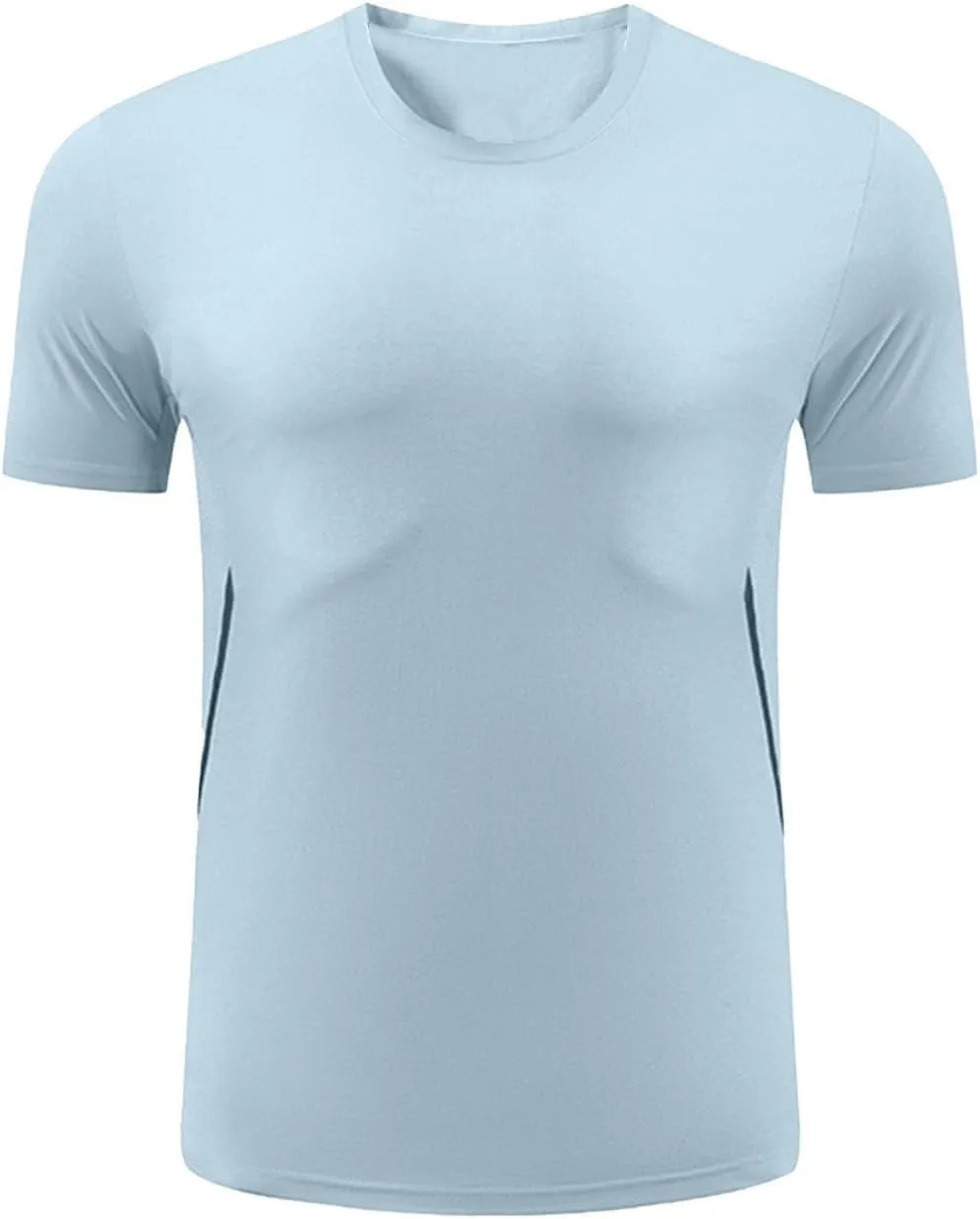 Men's Ice Silk Cooling Tshirt Short Sleeve Lightweight Top Quick Dry Breathable Stretch Workout Gym Training Activewear