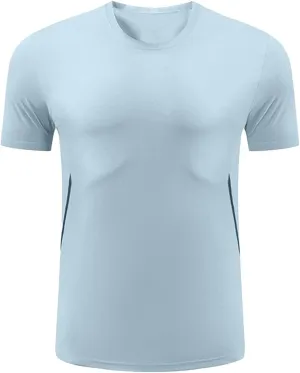 Men's Ice Silk Cooling Tshirt Short Sleeve Lightweight Top Quick Dry Breathable Stretch Workout Gym Training Activewear