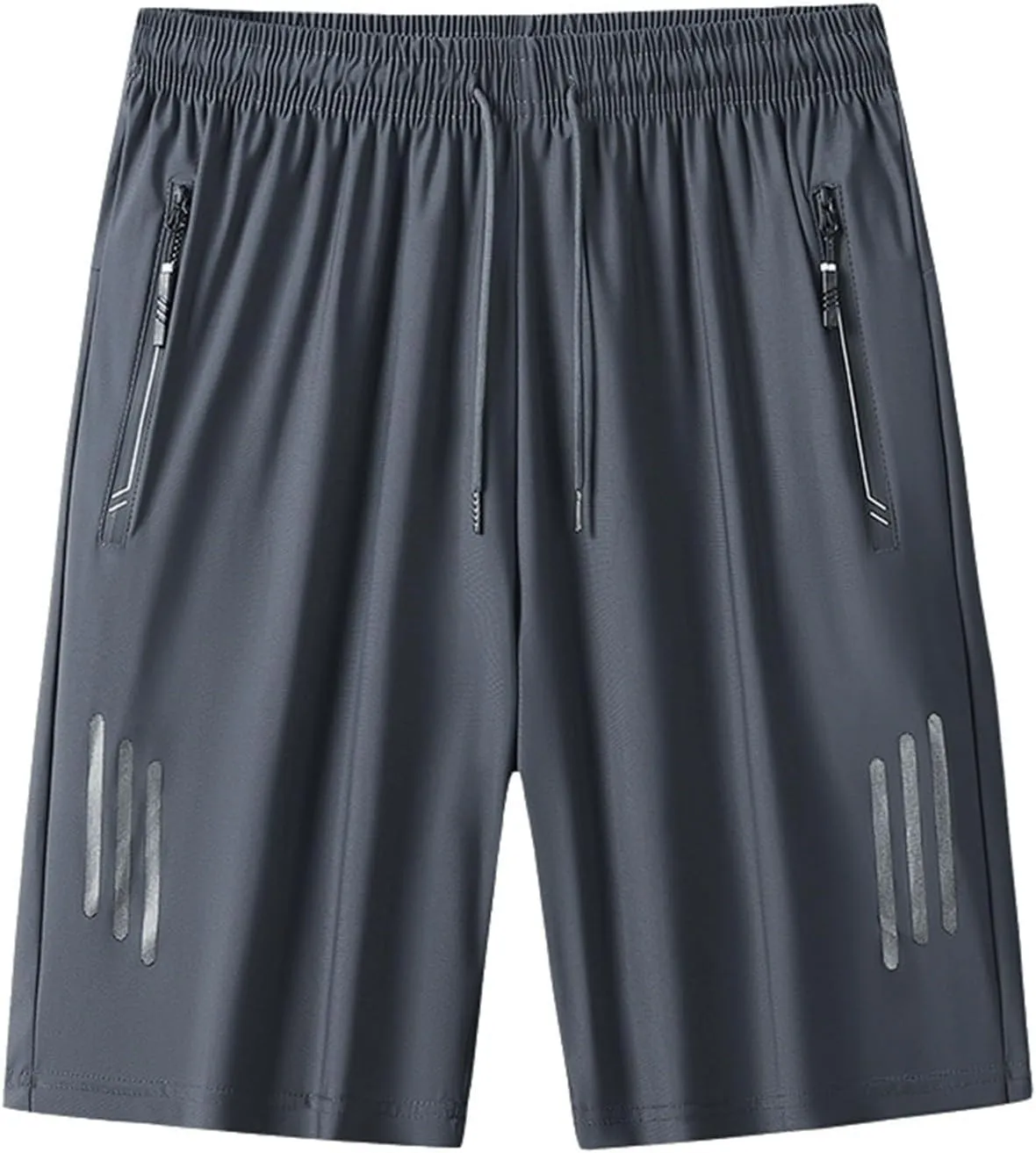 Men's Ice Silk Shorts Sport Lightweight Shorts Breathable Short Pants Pocket with Zip Sports Trousers Active Men Shorts