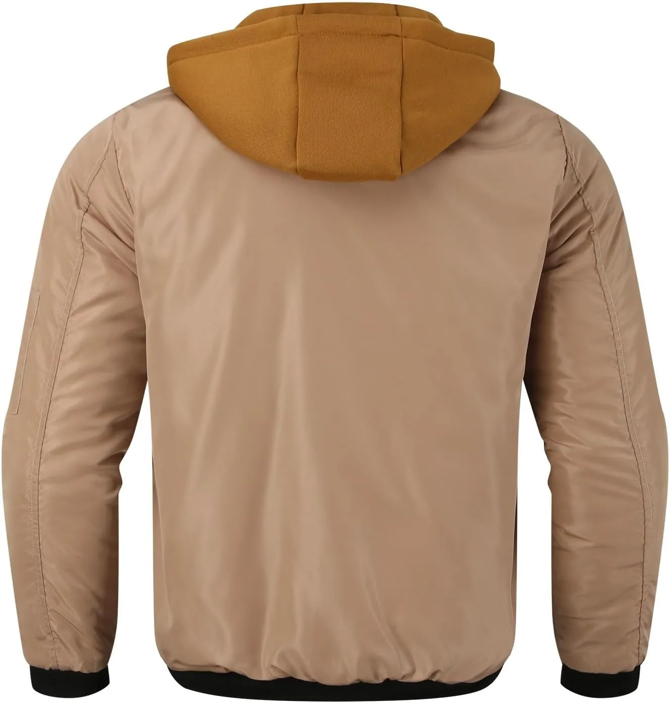 Mens Lightweight Hooded Jacket Slim Fit Casual Zip Up Windbreaker with Pockets Winter Warm Coats for Hiking Fishing