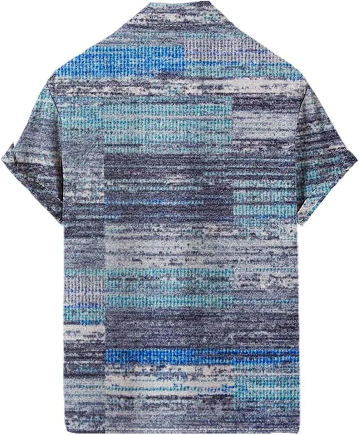 Mens Linen Shirt Hawaiian Short Sleeve Casual Cotton Button Down Shirts Color Block Hippie Lapel Collared Summer Beach Shirts