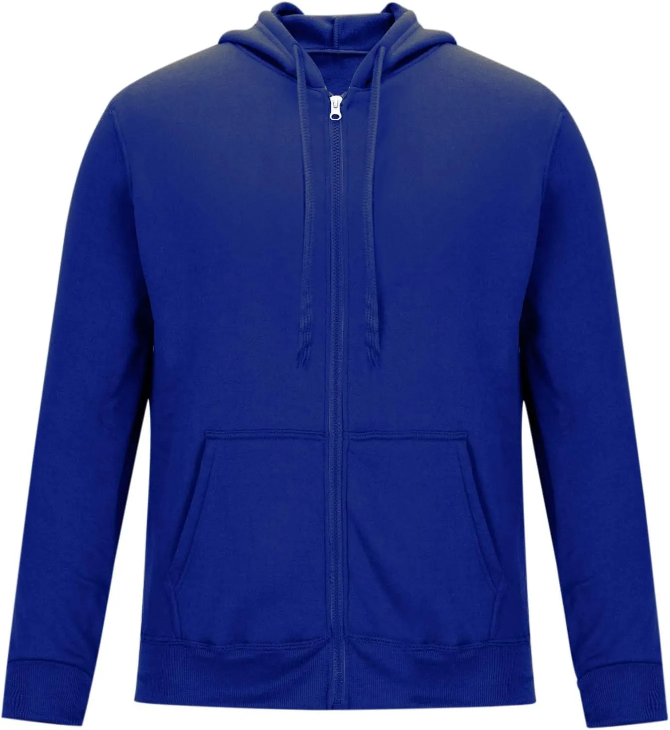 Men's Long Sleeve Full Zip Cardigan Sweater Plain Baggy Hooded Casual Workout Hoodie Classic-Fit Jogger Coats