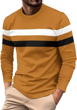 Men's Long Sleeve Polo Shirt Casual Muscle Fit Button Polo T Shirt with Pocket Basic Lightweight Collared Golf Shirt