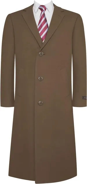 Mens Overcoat Classic Fit Wool Blend Winter Pea Coat Single Breasted Long Top Coats