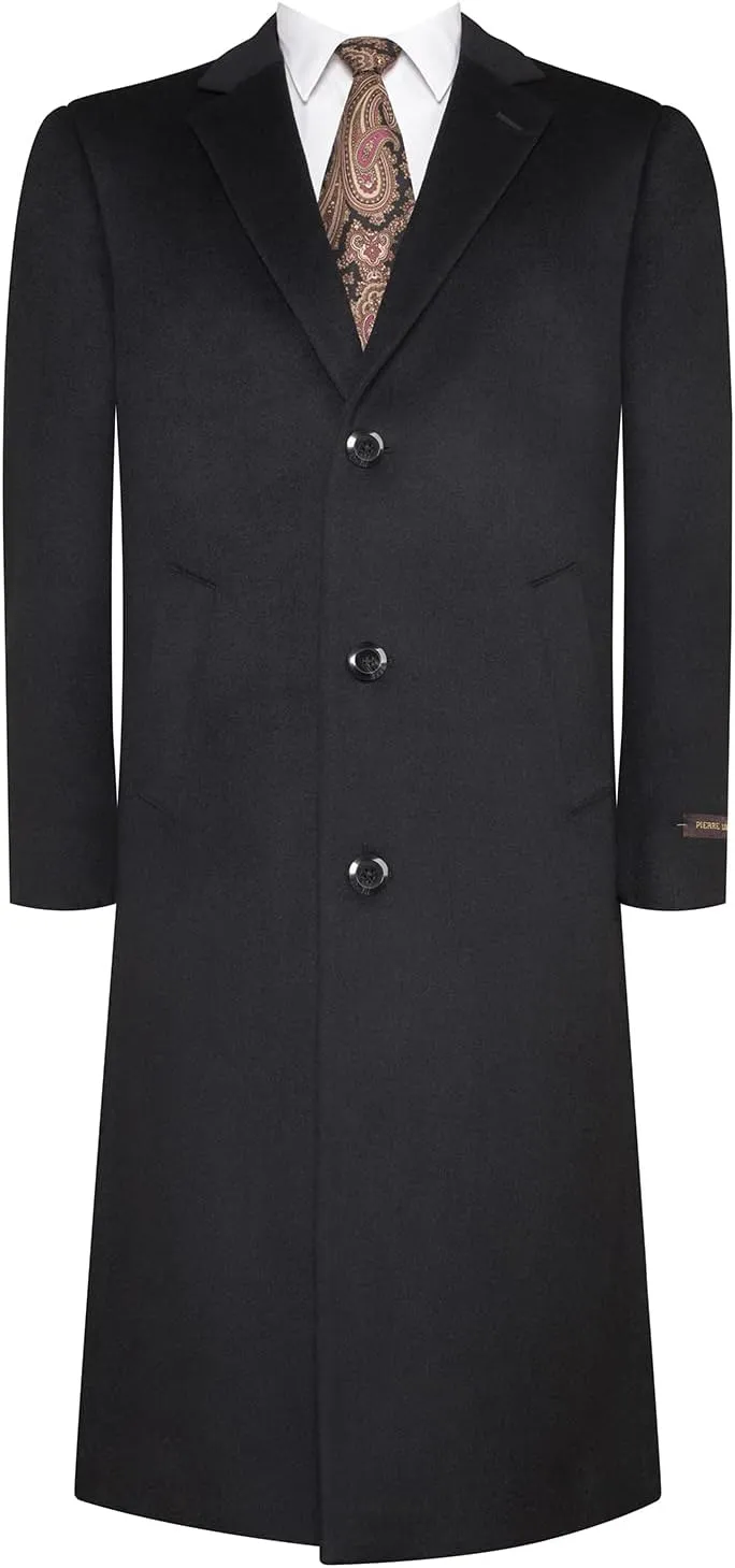 Mens Overcoat Classic Fit Wool Blend Winter Pea Coat Single Breasted Long Top Coats