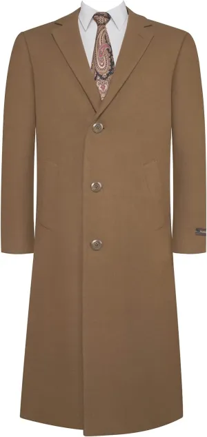 Mens Overcoat Classic Fit Wool Blend Winter Pea Coat Single Breasted Long Top Coats