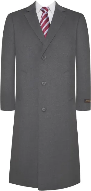 Mens Overcoat Classic Fit Wool Blend Winter Pea Coat Single Breasted Long Top Coats