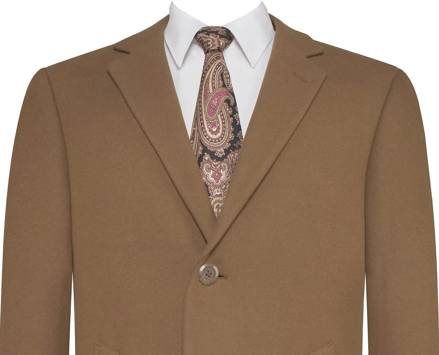 Mens Overcoat Classic Fit Wool Blend Winter Pea Coat Single Breasted Long Top Coats