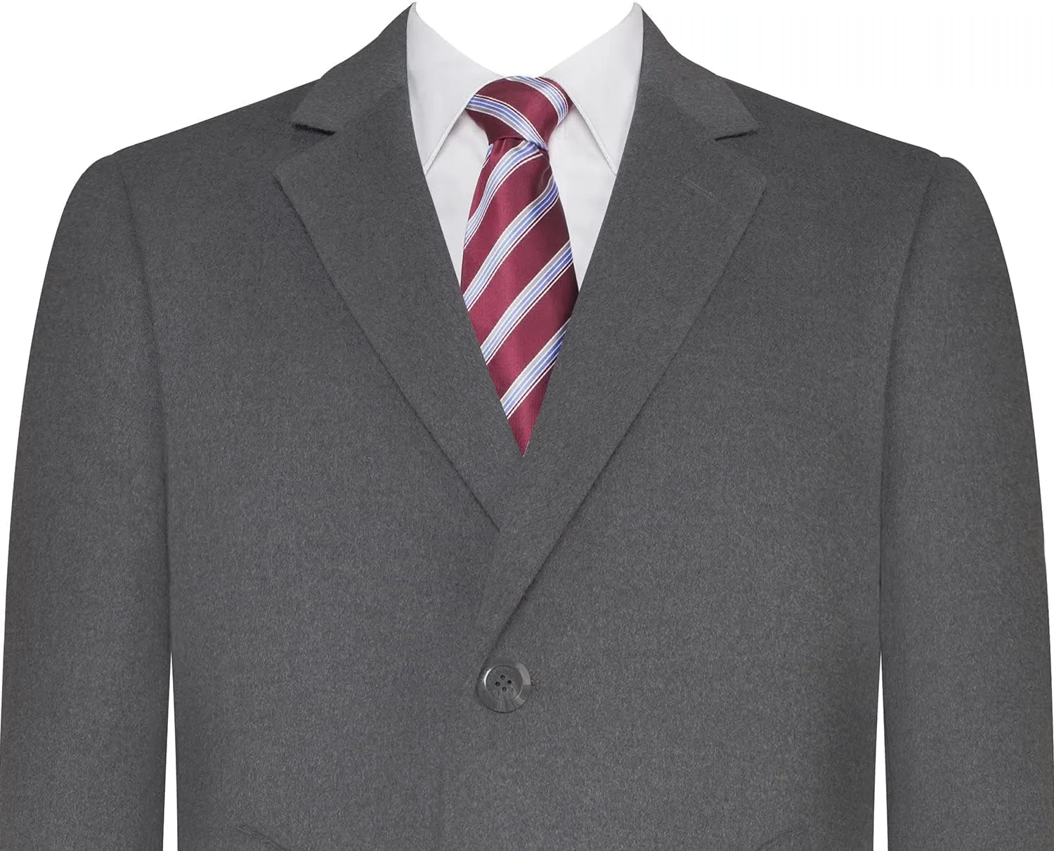 Mens Overcoat Classic Fit Wool Blend Winter Pea Coat Single Breasted Long Top Coats