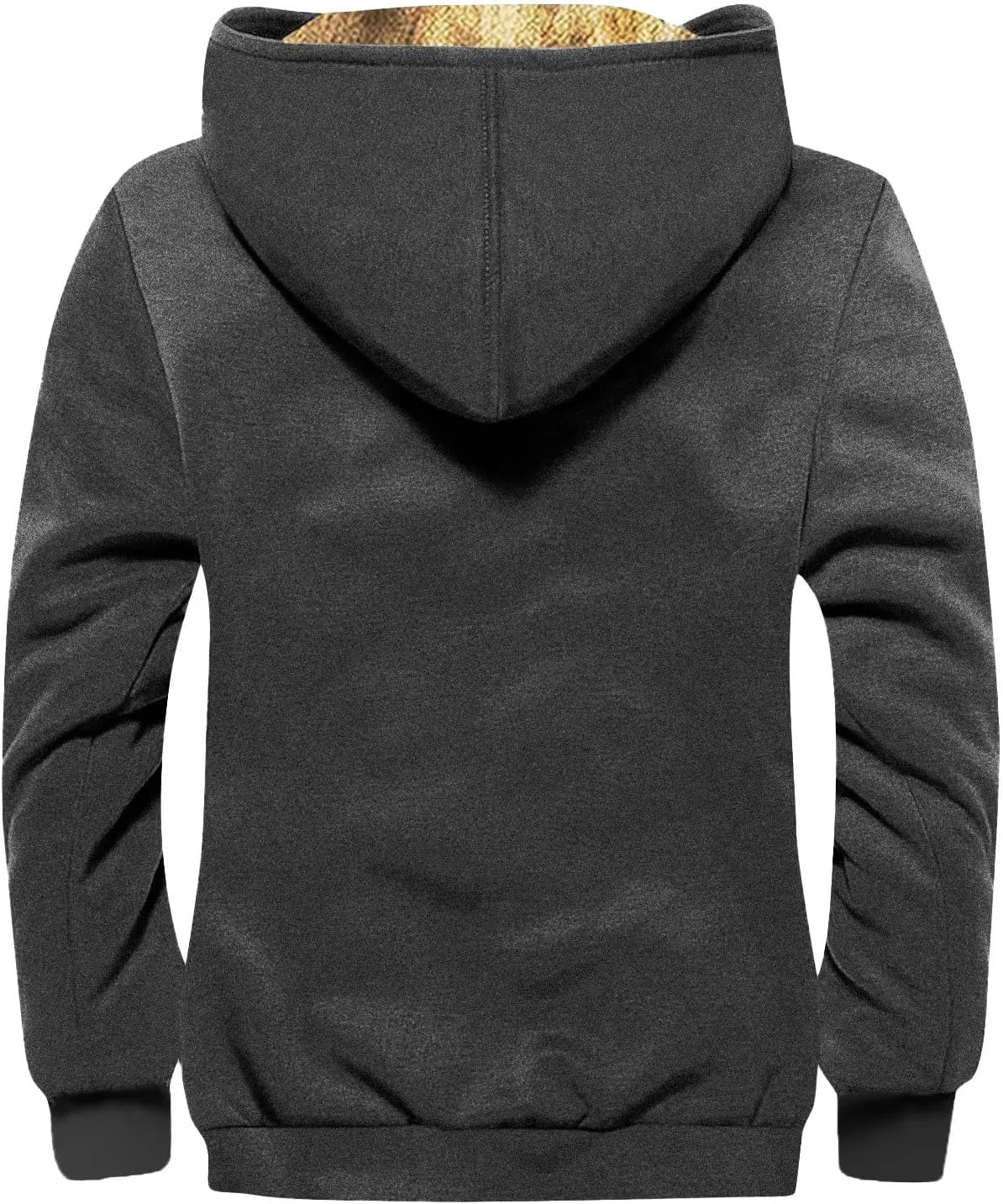 Men's Relaxed Fit Midweight Sherpa-Lined Full-Zip Sweatshirt Fleece Sherpa Lined Winter Wool Heavyweight Sweashirts