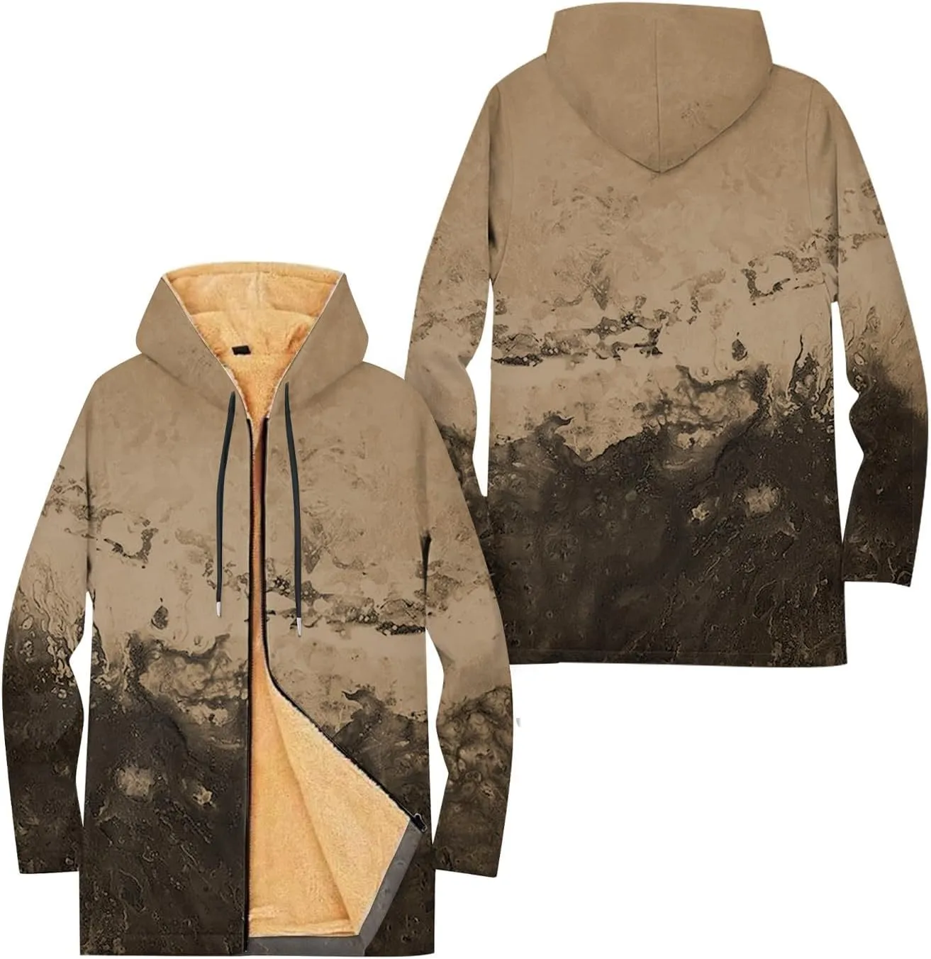 Mens Sherpa Hoodie Full-Zip Thermal Fleece Hooded Winter Thick Heavyweight Hoodies
