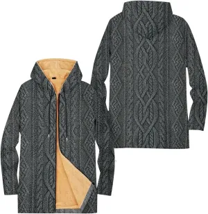 Mens Sherpa Hoodie Full-Zip Thermal Fleece Hooded Winter Thick Heavyweight Hoodies