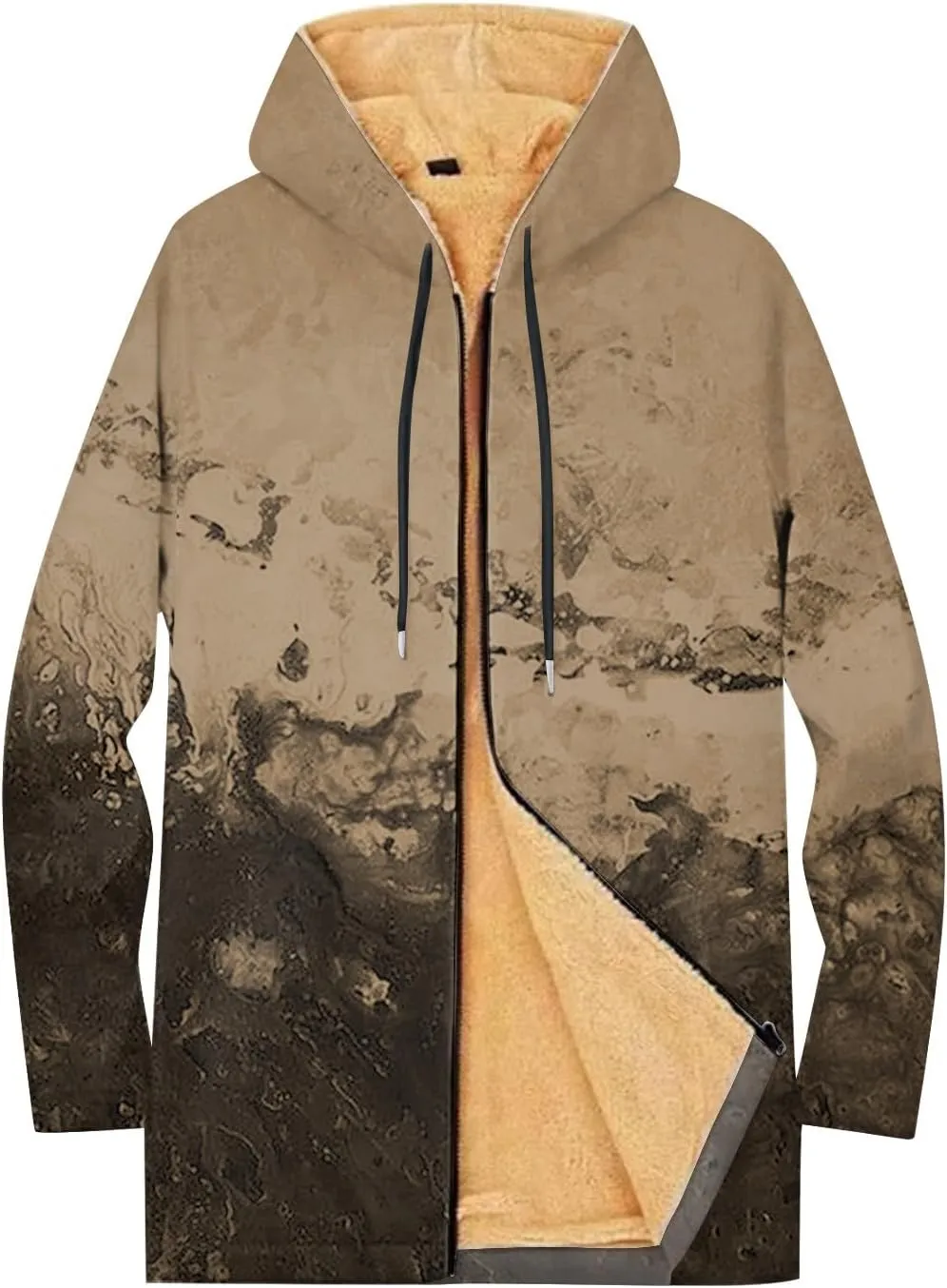 Mens Sherpa Hoodie Full-Zip Thermal Fleece Hooded Winter Thick Heavyweight Hoodies