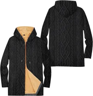 Mens Sherpa Hoodie Full-Zip Thick Warm Sweatshirt Fleece Casual Heavyweight Hooded