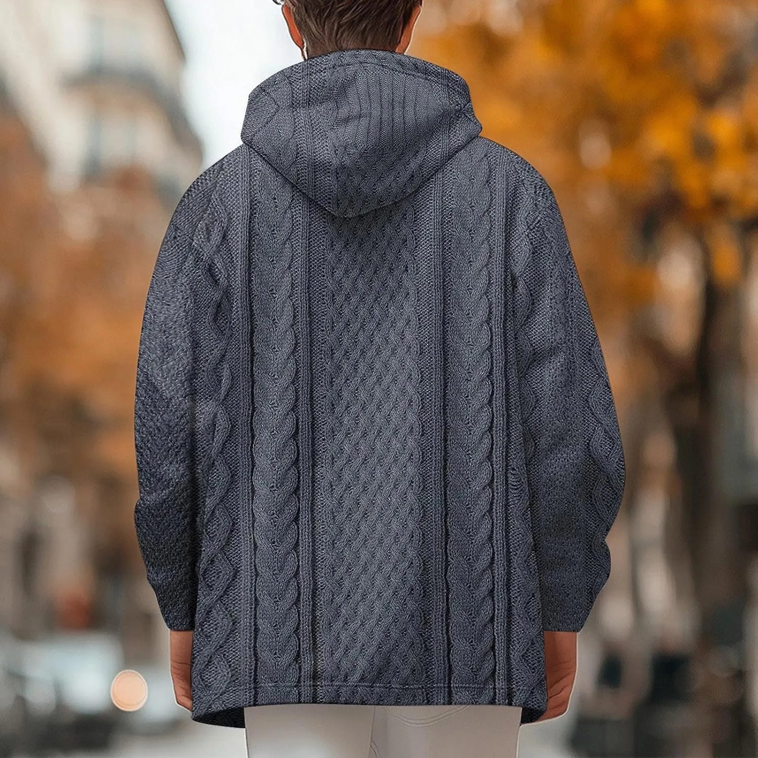 Mens Sherpa Hoodie Full-Zip Thick Warm Sweatshirt Fleece Casual Heavyweight Hooded
