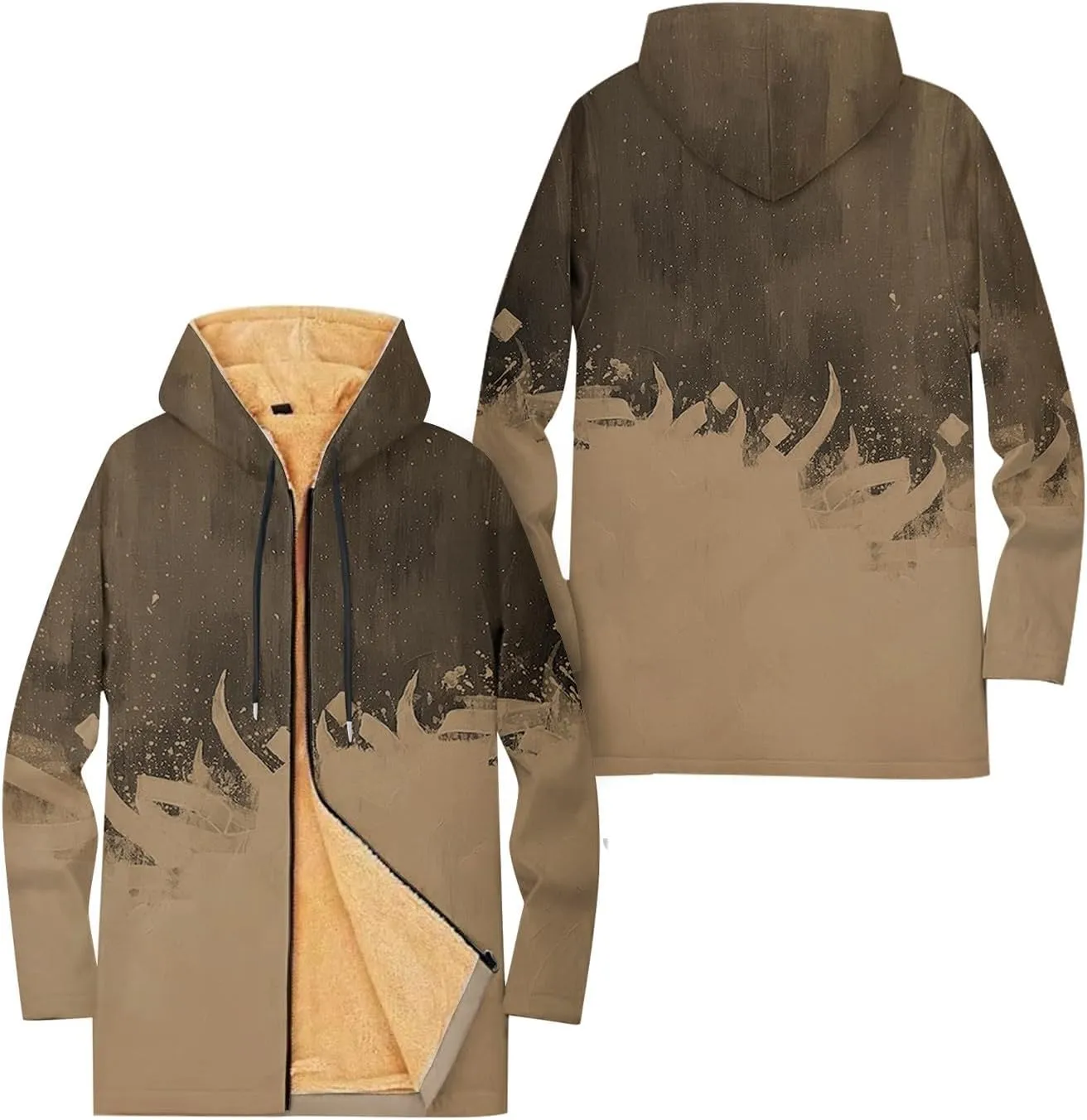Mens Sherpa Hoodie Full-Zip Warm Heavyweight Hooded Thermal Fleece Thick Sweatshirt