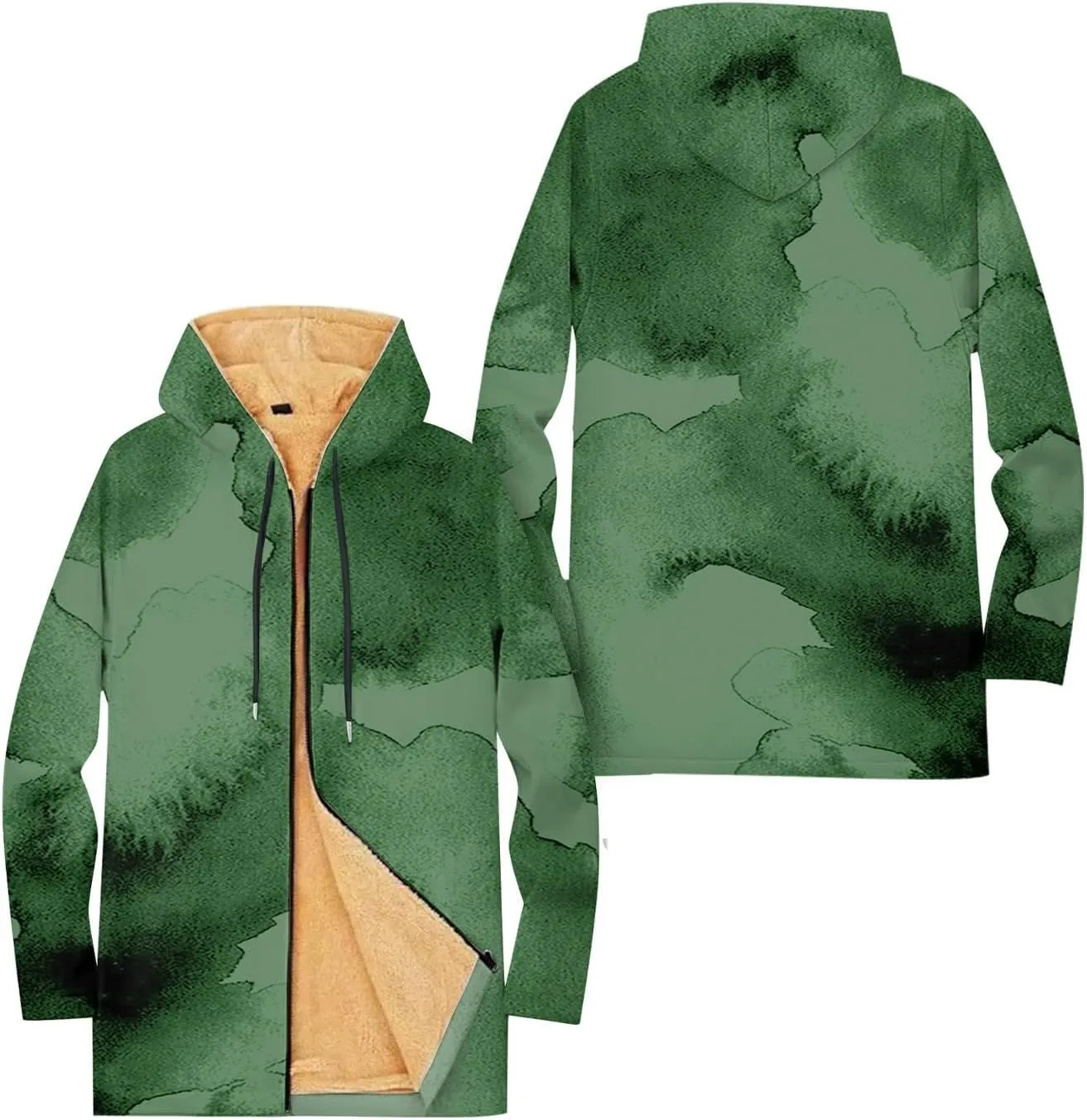 Mens Sherpa Hoodie Full-Zip Warm Heavyweight Hooded Thermal Fleece Thick Sweatshirt