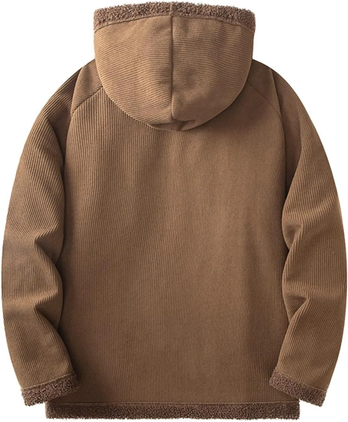 Men's Sherpa Hoodie Jacket Fleece Lined Zip Up Warm Hoodies Sweatshirt Winter Zipper Sweater Hooded Coat